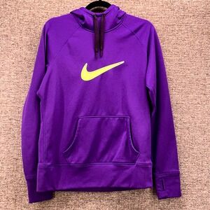 Nike Womans‎ Hoodie Size L Therma-FIT Pullover Sweatshirt Activewear Warm Cozy